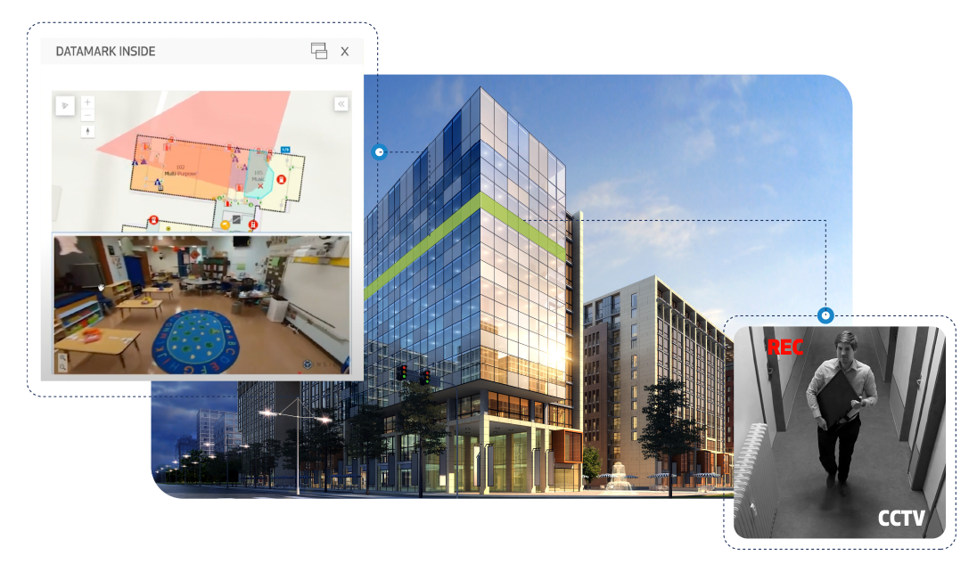 INSIDE users can gather location intelligence and situational awareness through indoor mapping features like cctv integration and 360 degree imagery